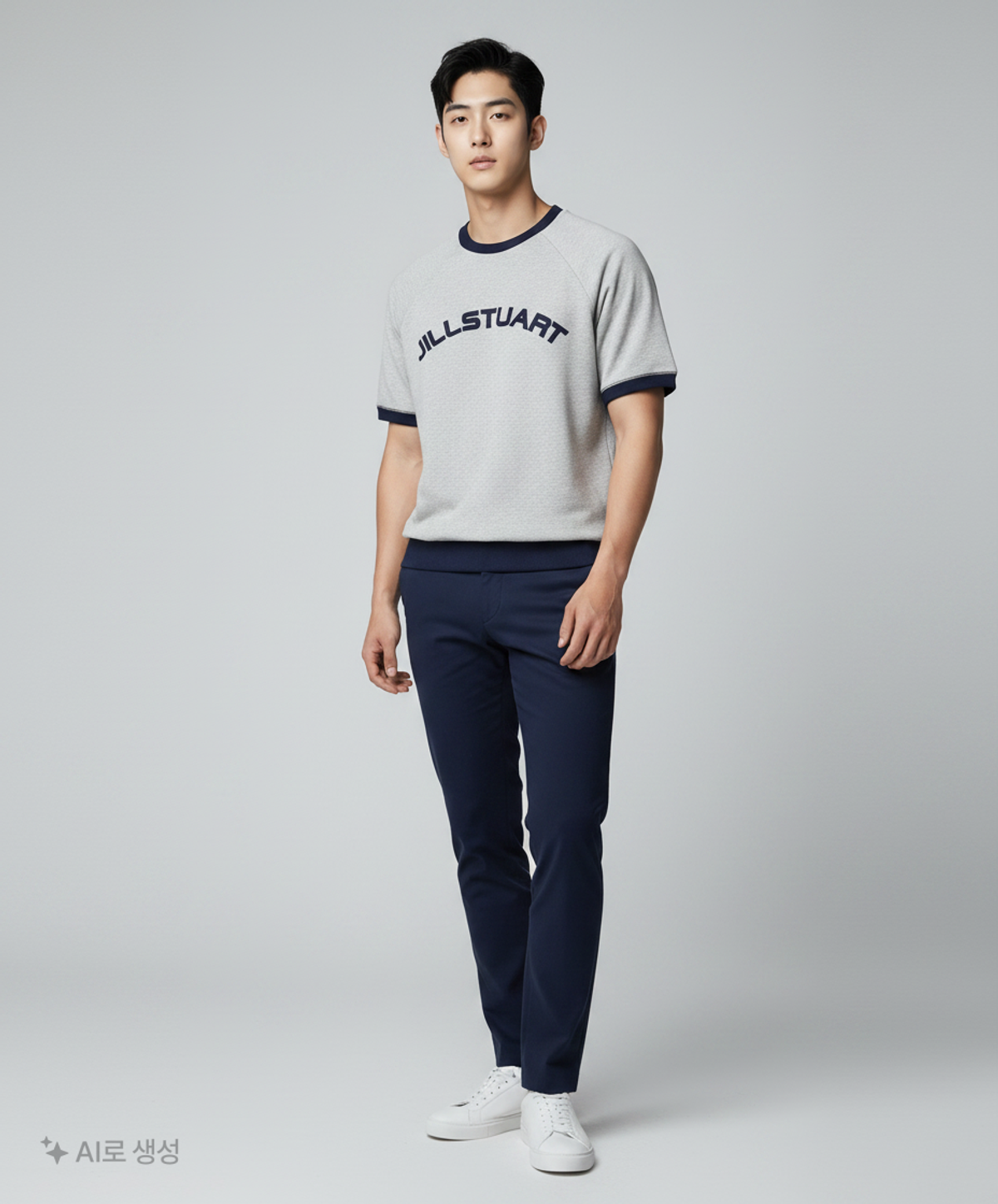 질스튜어트 스포츠 뉴욕(JILLSTUART SPORT NEWYORK) [Domino Park Tshirt] 그레이 남성 스트레치 맨투맨형 반팔 티셔츠 JMTS9B455G1 105
