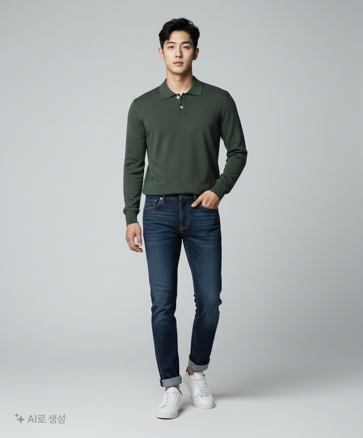 소신(SOCIN) Fine Cotton Collar Knit (Green) S