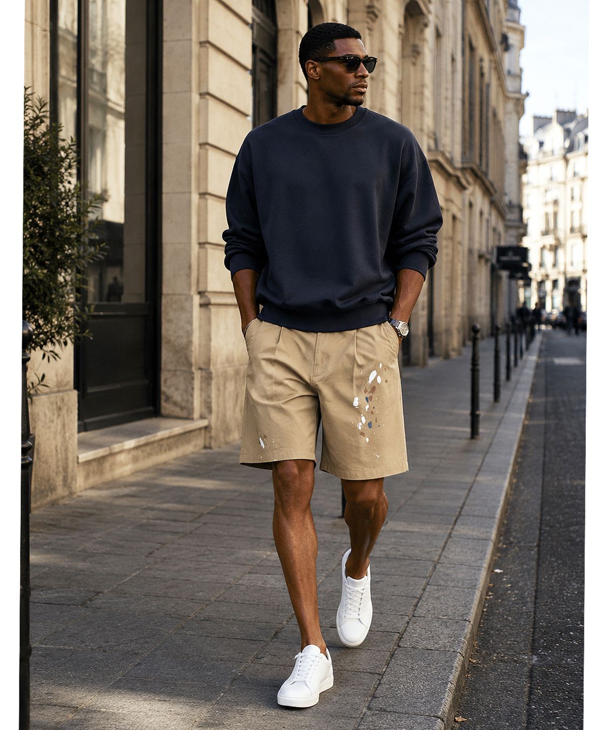 스트라이크(STRIKE) Atelier Painted Single-Tuck Chino Shorts (BEIGE)