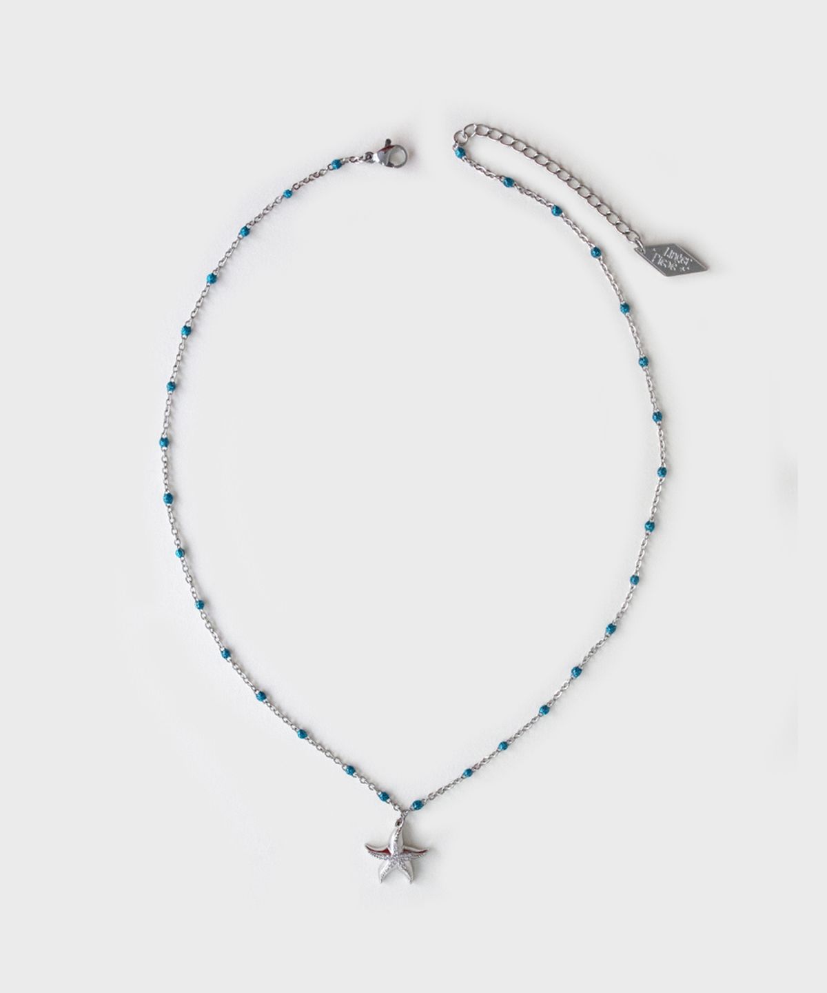 링거피스(LINGER PIECE) Starfish blue ball chain necklace