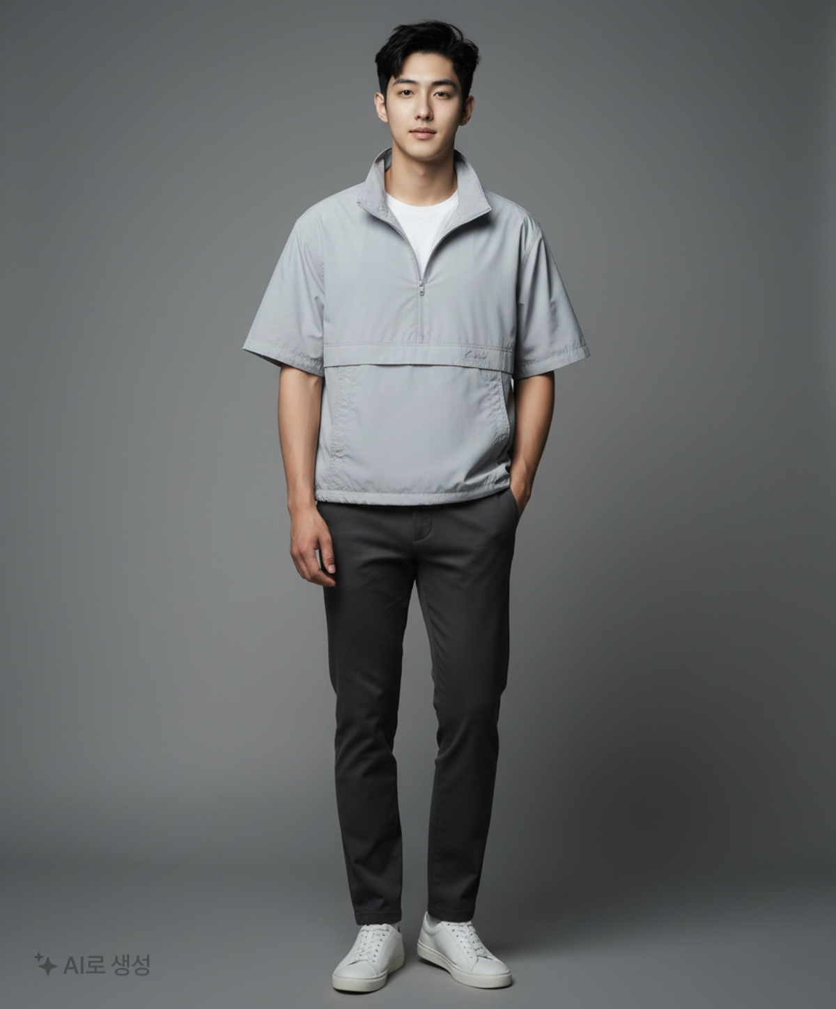 게스(GUESS) 남녀공용 나일론 반팔 아노락 XL
