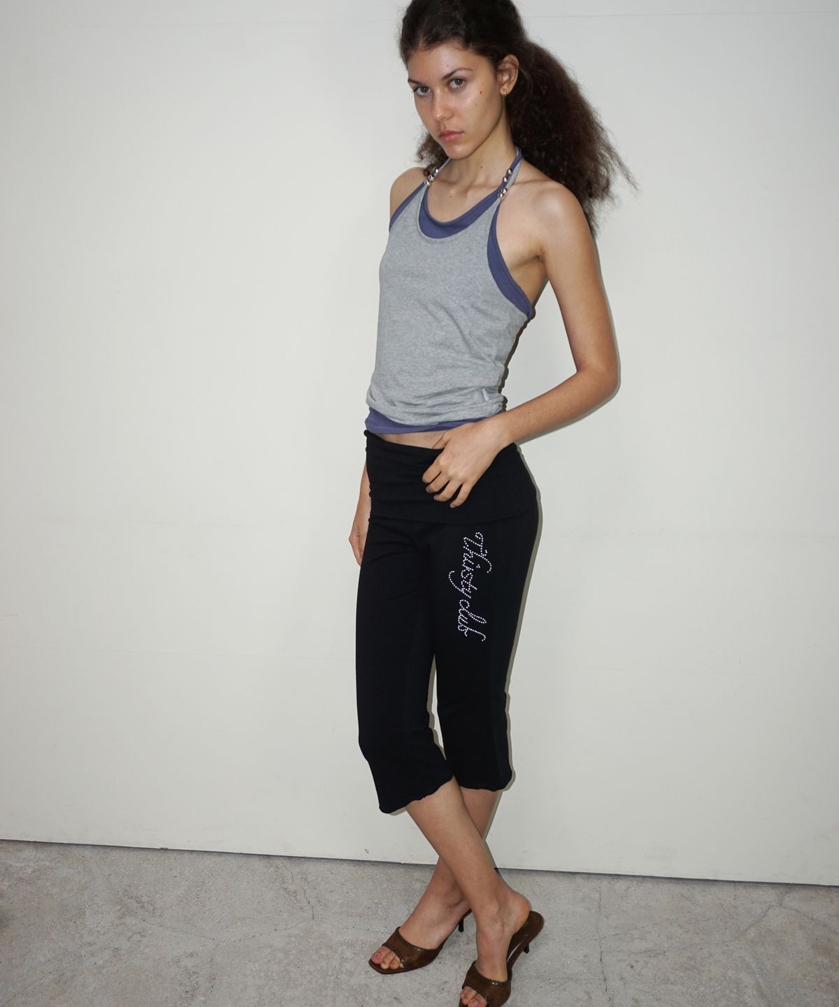 떨스티클럽(THIRSTYCLUB) Folding capri cubic pants - Black