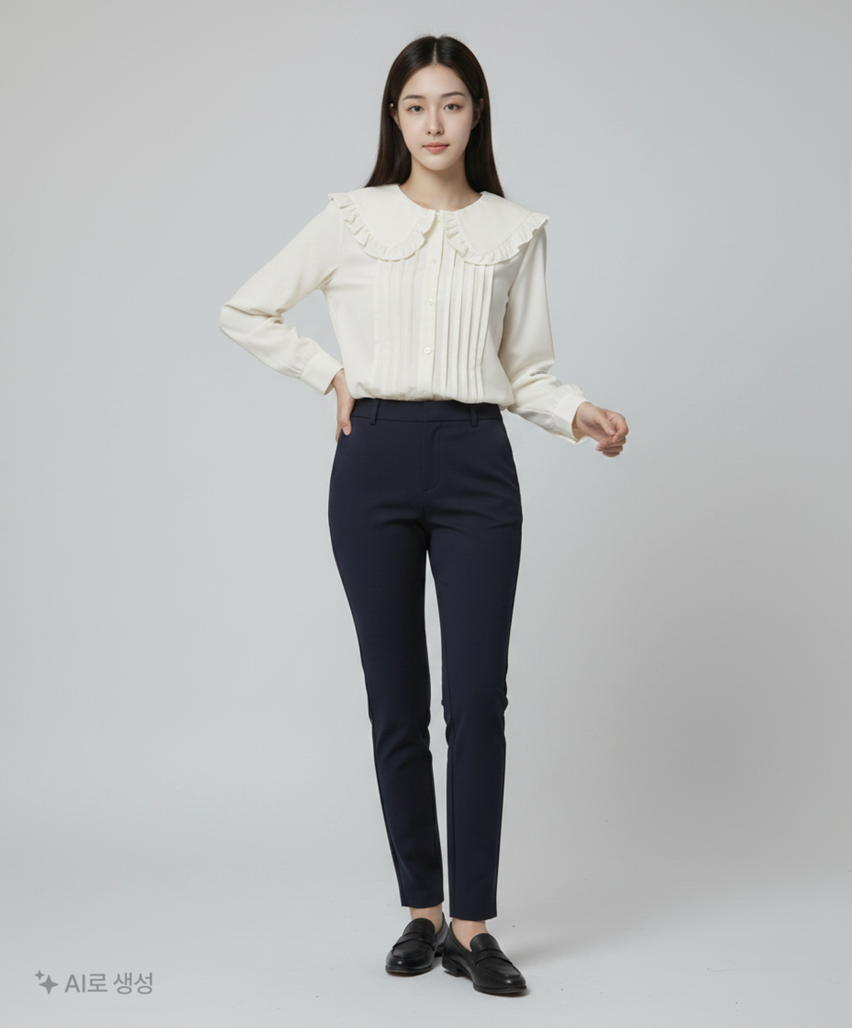미쏘(MIXXO) 프릴 빅카라 블라우스 MIWBLAV28G L