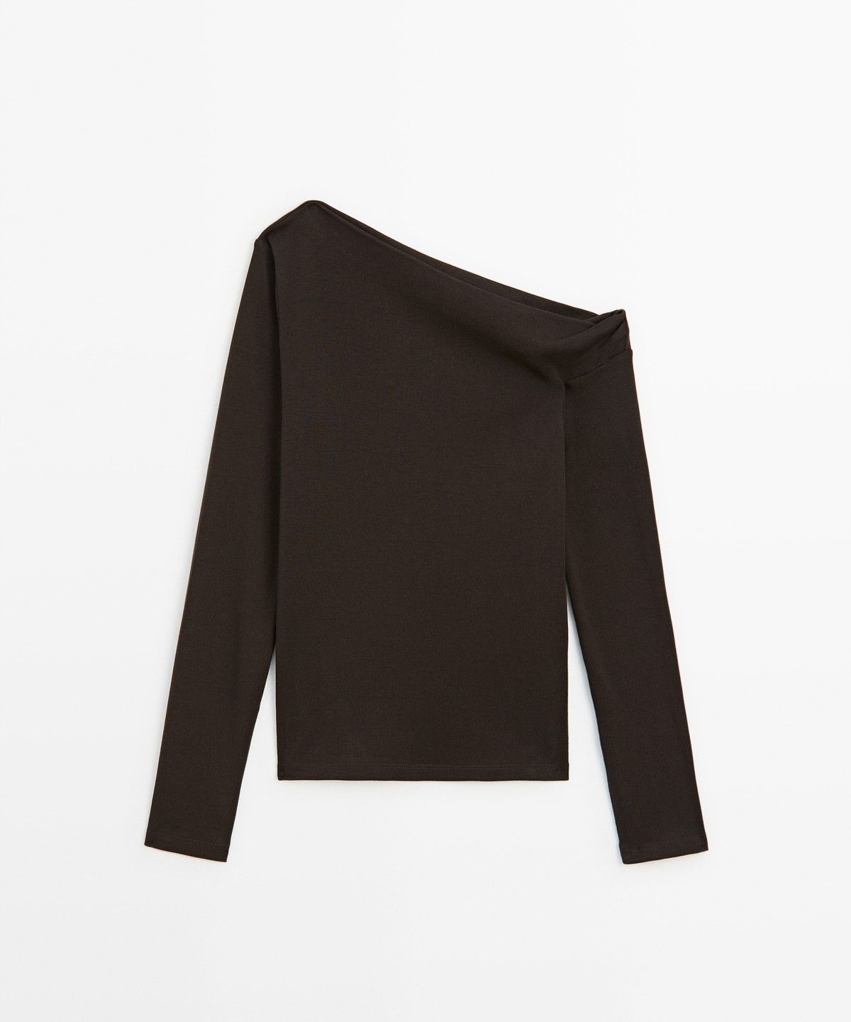 마시모두띠(MASSIMO DUTTI) 드레이프 숄더 티셔츠