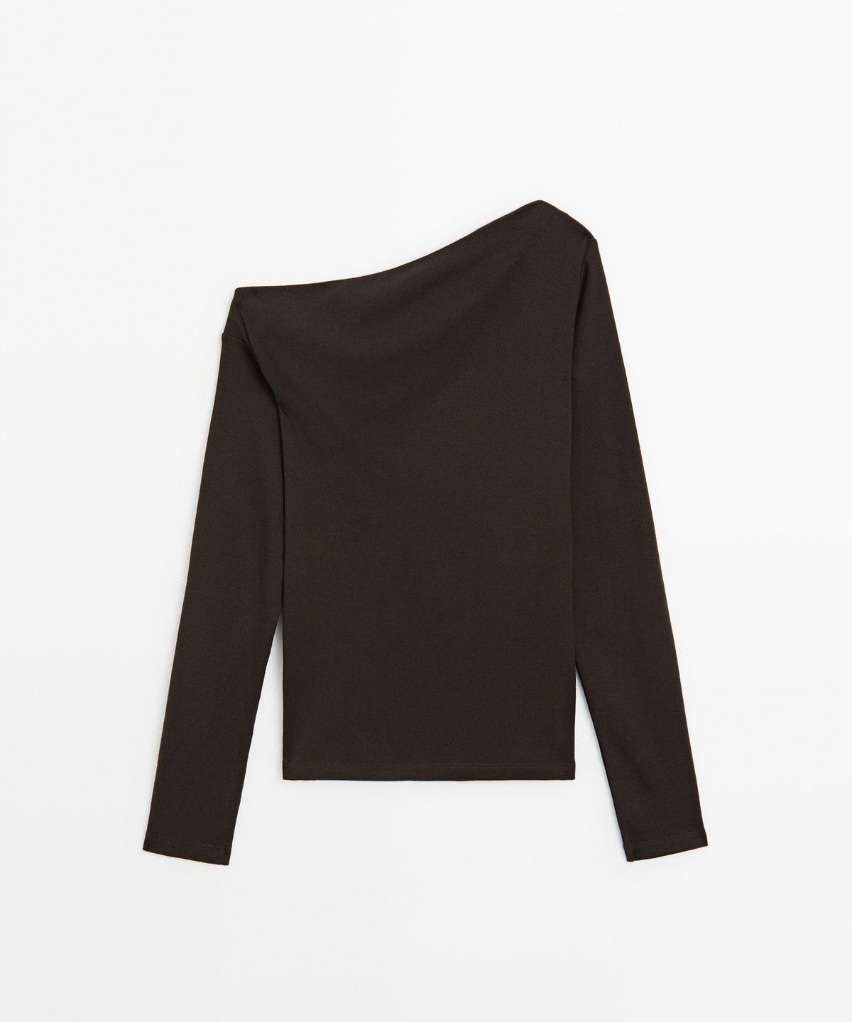 마시모두띠(MASSIMO DUTTI) 드레이프 숄더 티셔츠