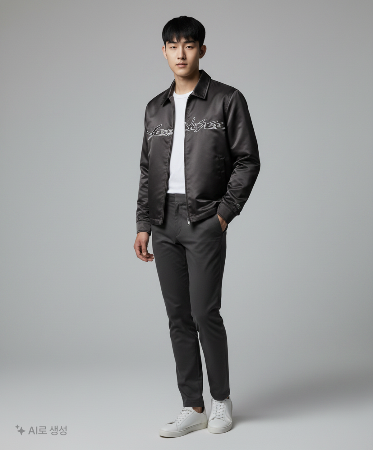 예스아이씨(YESEYESEE) Chain Stitch Logo Coach Jacket Black S