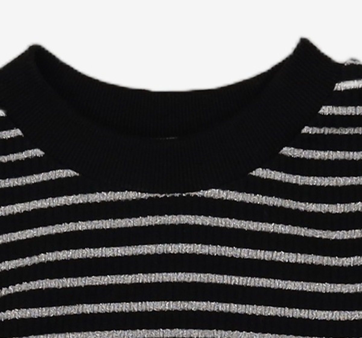 큐리티(CURETTY) C GLITTER STRIPE T-SHIRT_BLACK S