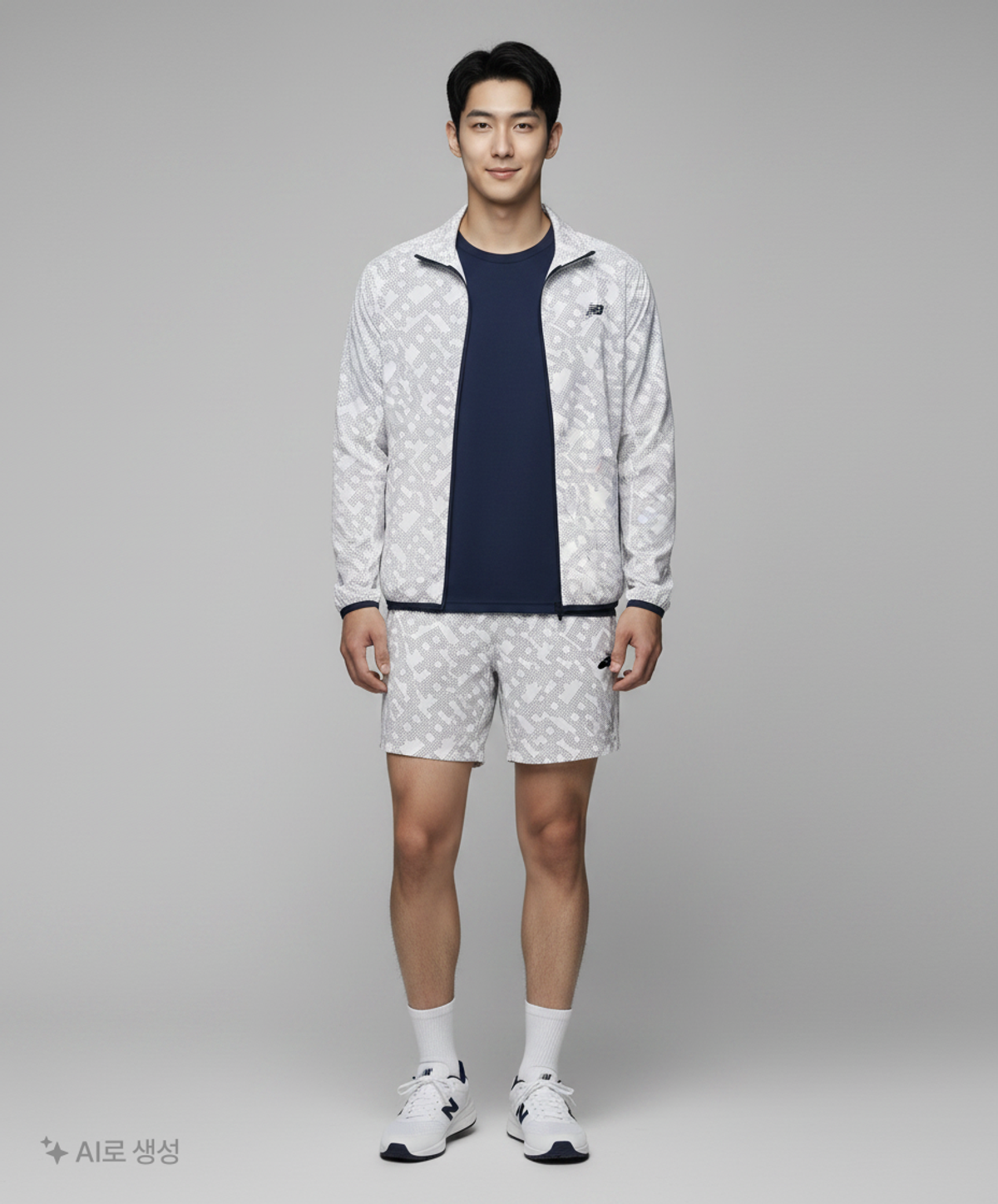 빈폴 스포츠(BEANPOLE SPORT) 블루 남성 패턴 우븐 트레이닝 쇼트 팬츠 (BO9525F02P) 74-90