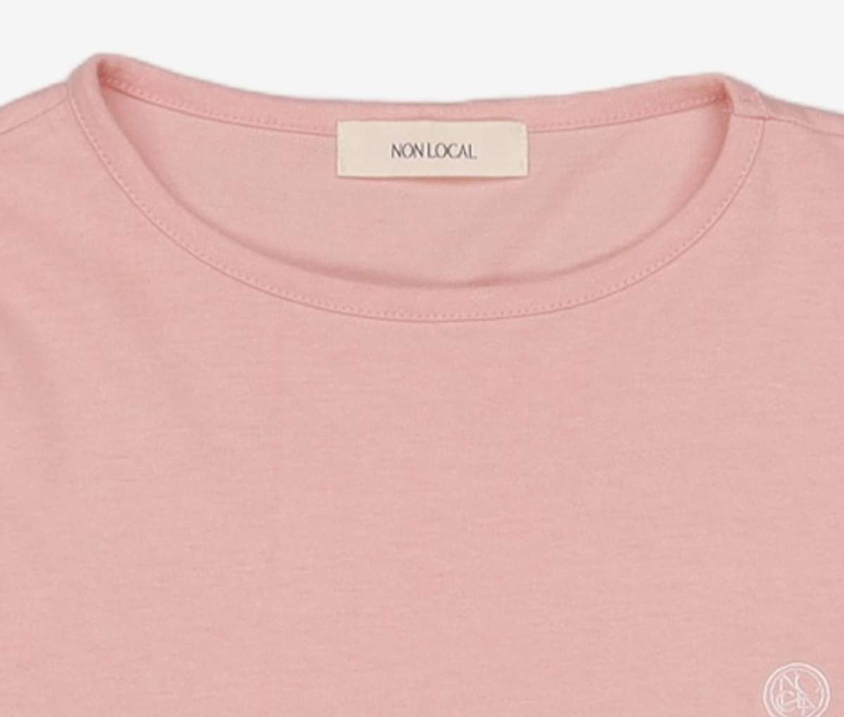 논로컬(NONLOCAL) Volume sleeve Logo T-shirt - Pink FREE