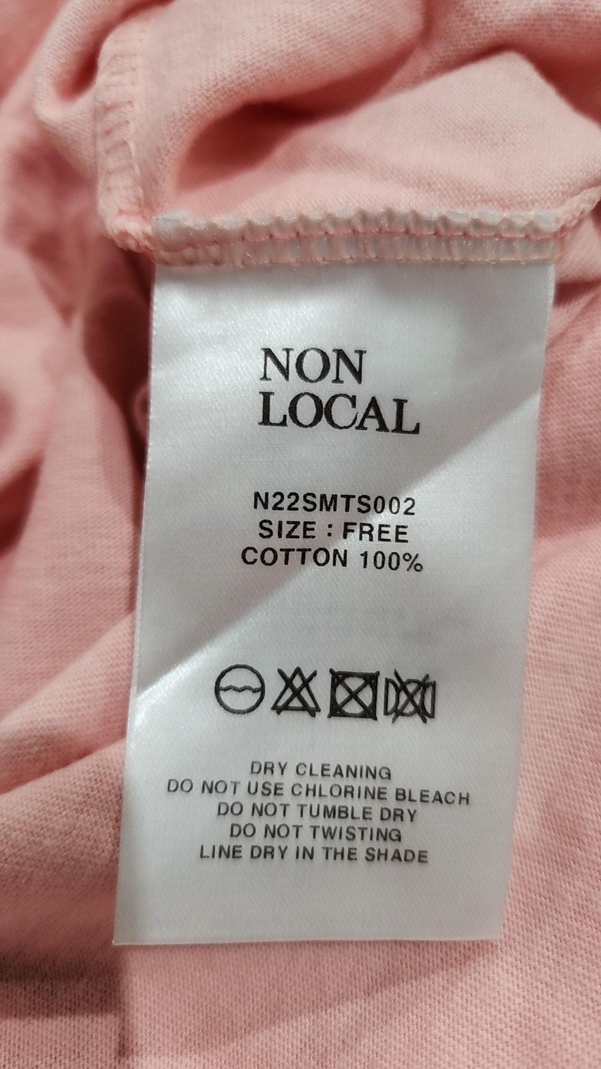 논로컬(NONLOCAL) Volume sleeve Logo T-shirt - Pink FREE