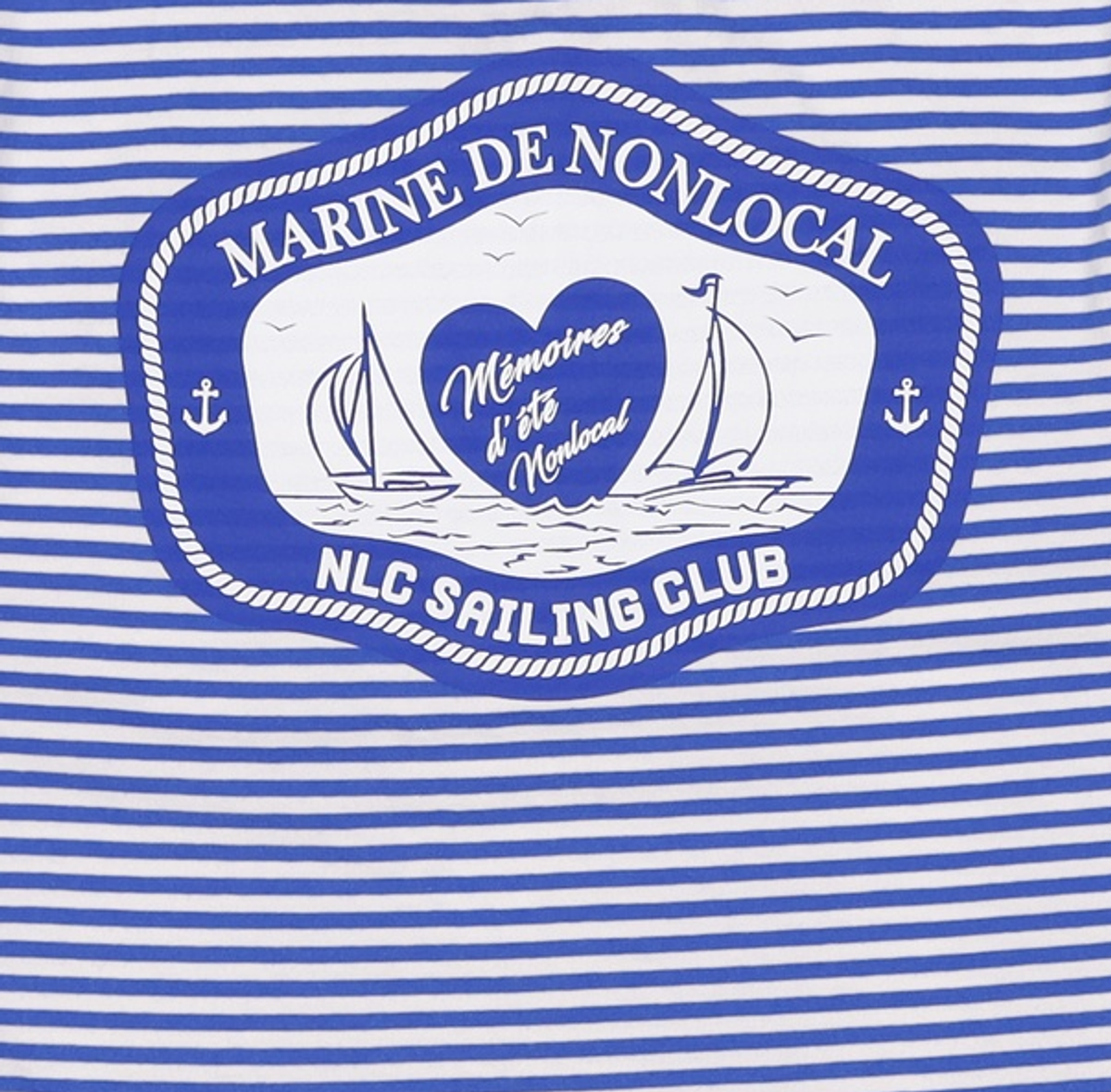 논로컬(NONLOCAL) Yacht Club T-shirt - Blue FREE