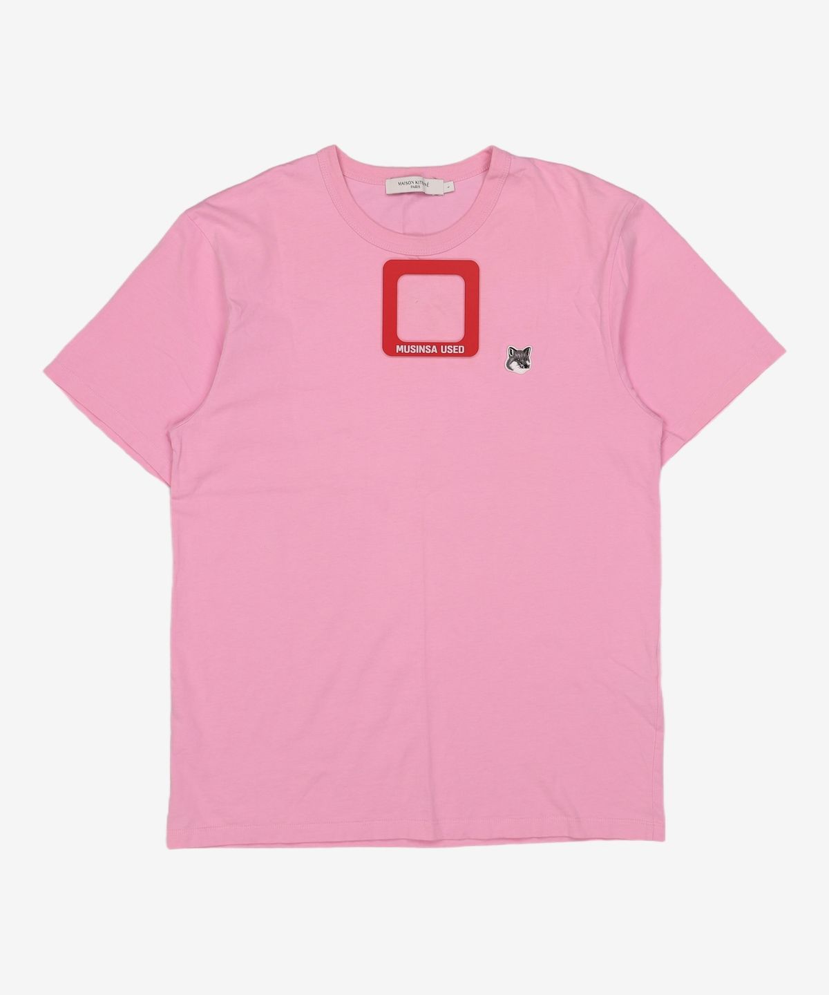 메종 키츠네(MAISON KITSUNE) 그레이 폭스헤드 반팔 티셔츠 GM00118KJ0008 P100 WHITE L