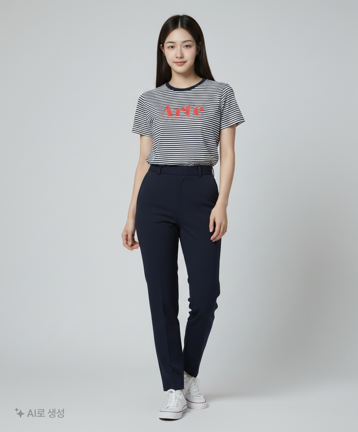 룩캐스트(LOOKAST) NAVY STRIPE ARTE LOGO TSHIRT ONE