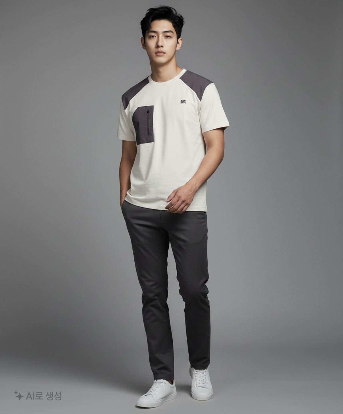 브라운브레스(BROWNBREATH) TAG COMBI TEE - WHITE L