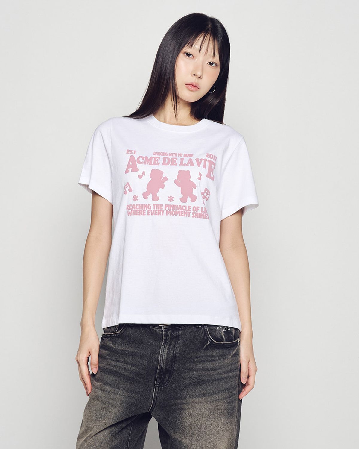 아크메드라비(ACME DE LA VIE) WOMAN AC BEAR PLAY SHORT SLEEVE T-SHIRT