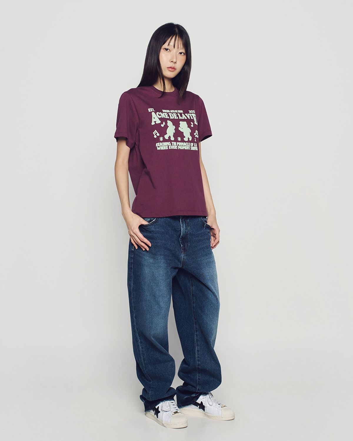 아크메드라비(ACME DE LA VIE) WOMAN AC BEAR PLAY SHORT SLEEVE T-SHIRT