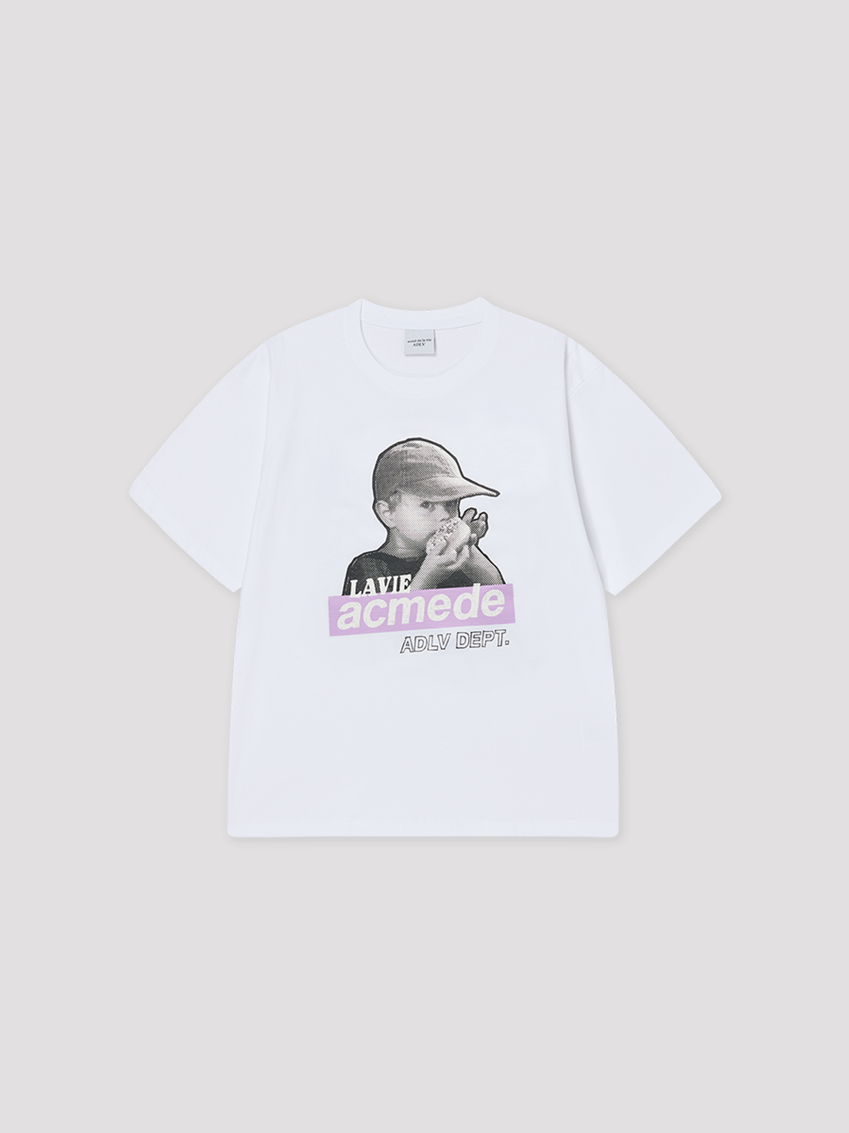 아크메드라비(ACME DE LA VIE) HALFTONE BOX CAP BOY SHORT SLEEVE T-SHIRT
