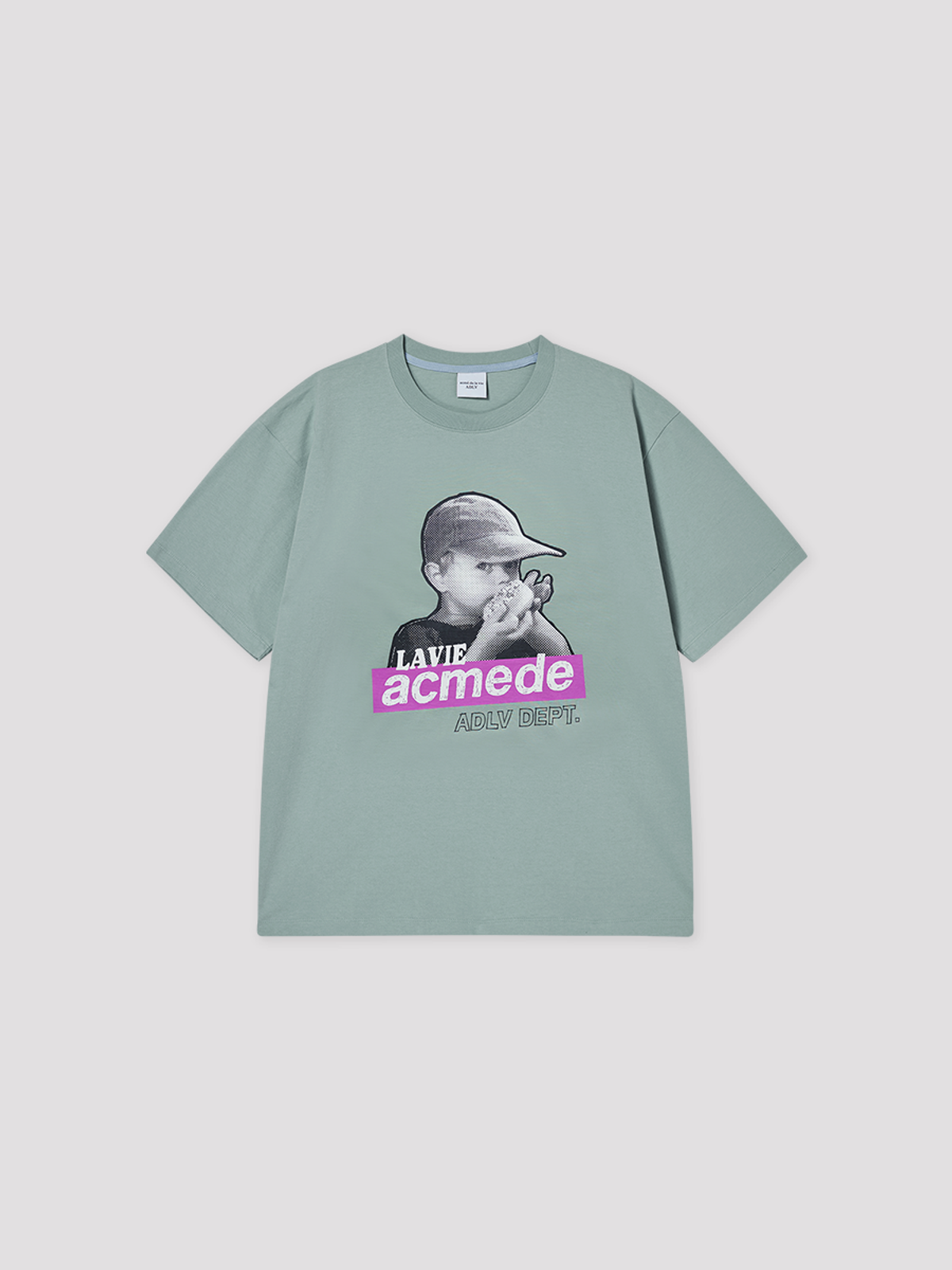 아크메드라비(ACME DE LA VIE) HALFTONE BOX CAP BOY SHORT SLEEVE T-SHIRT
