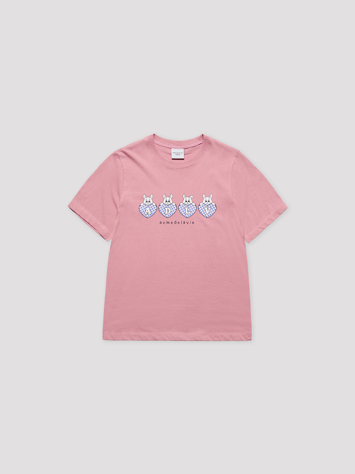 아크메드라비(ACME DE LA VIE) WOMAN HEART APPLIQUE BUNNY SHORT SLEEVE T-SHIRT