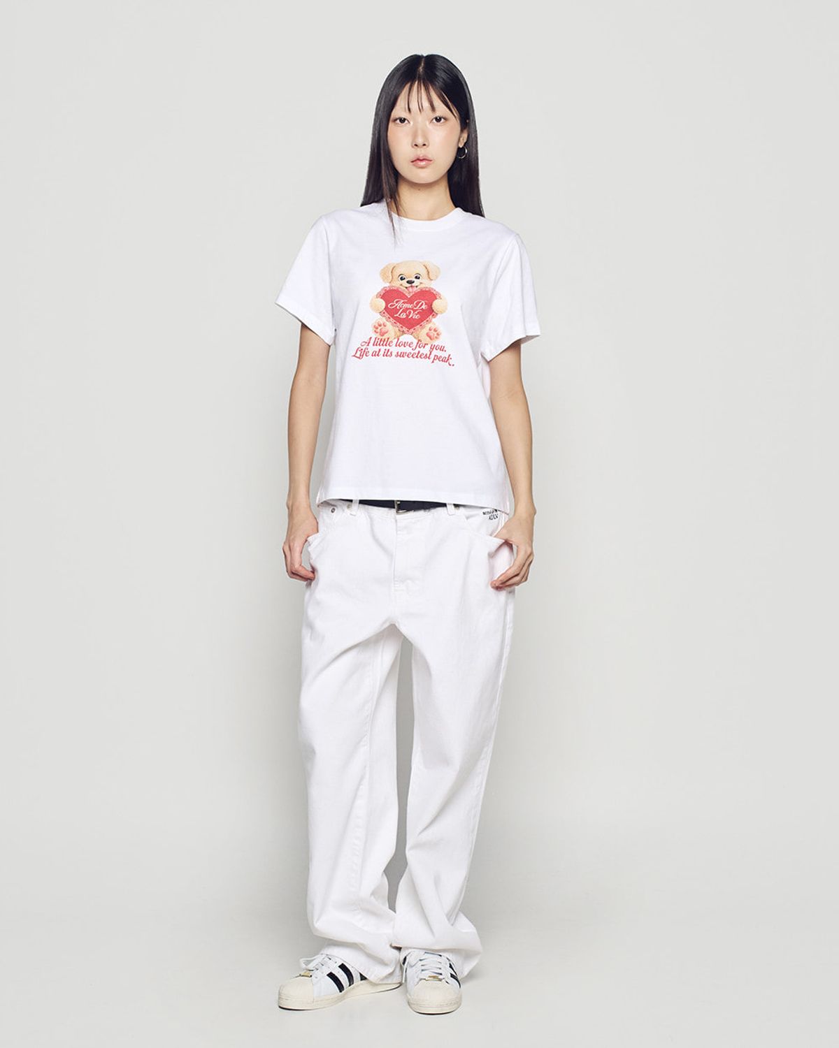 아크메드라비(ACME DE LA VIE) WOMAN HAPPY PUPPY SHORT SLEEVE T-SHIRT