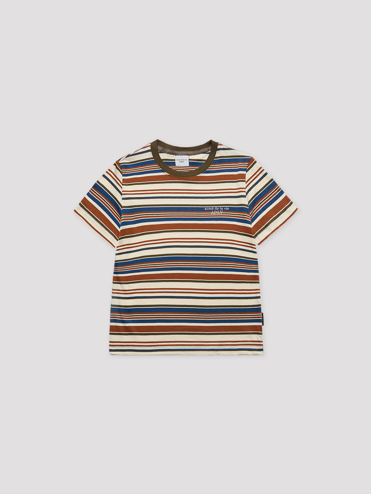 아크메드라비(ACME DE LA VIE) WOMAN STRIPE BASIC LOGO SHORT SLEEVE T-SHIRT
