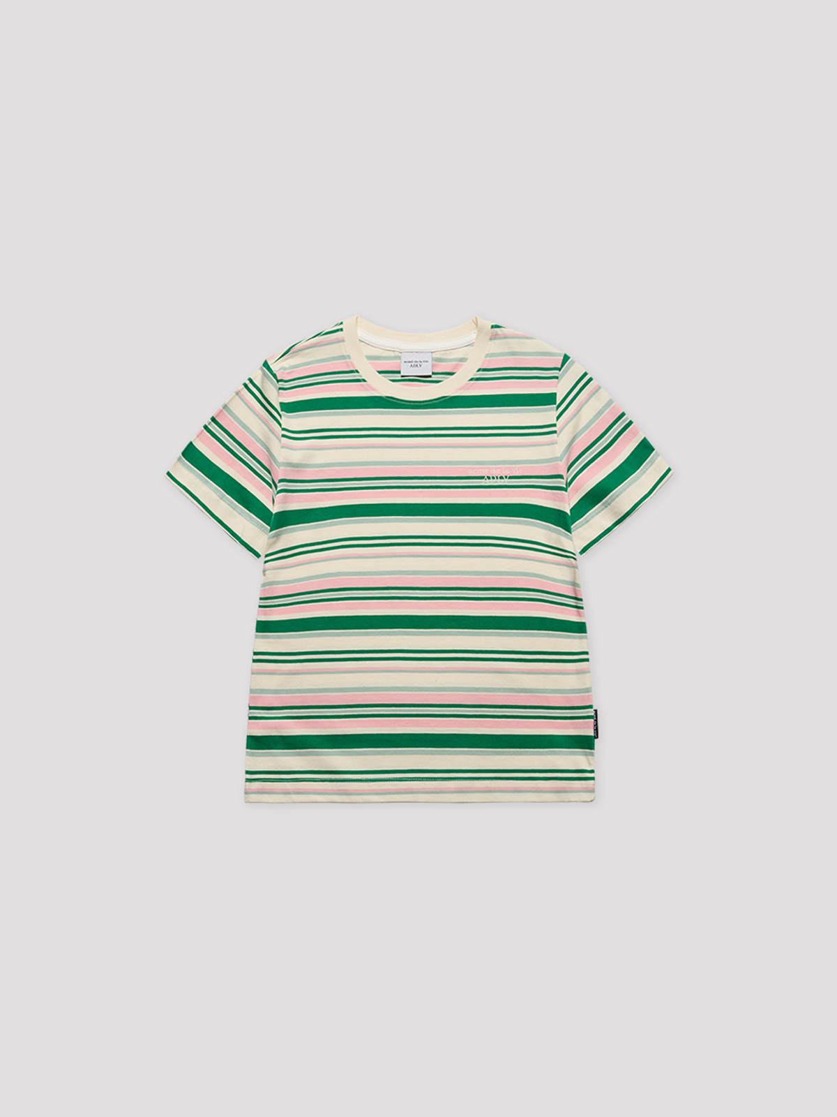 아크메드라비(ACME DE LA VIE) WOMAN STRIPE BASIC LOGO SHORT SLEEVE T-SHIRT