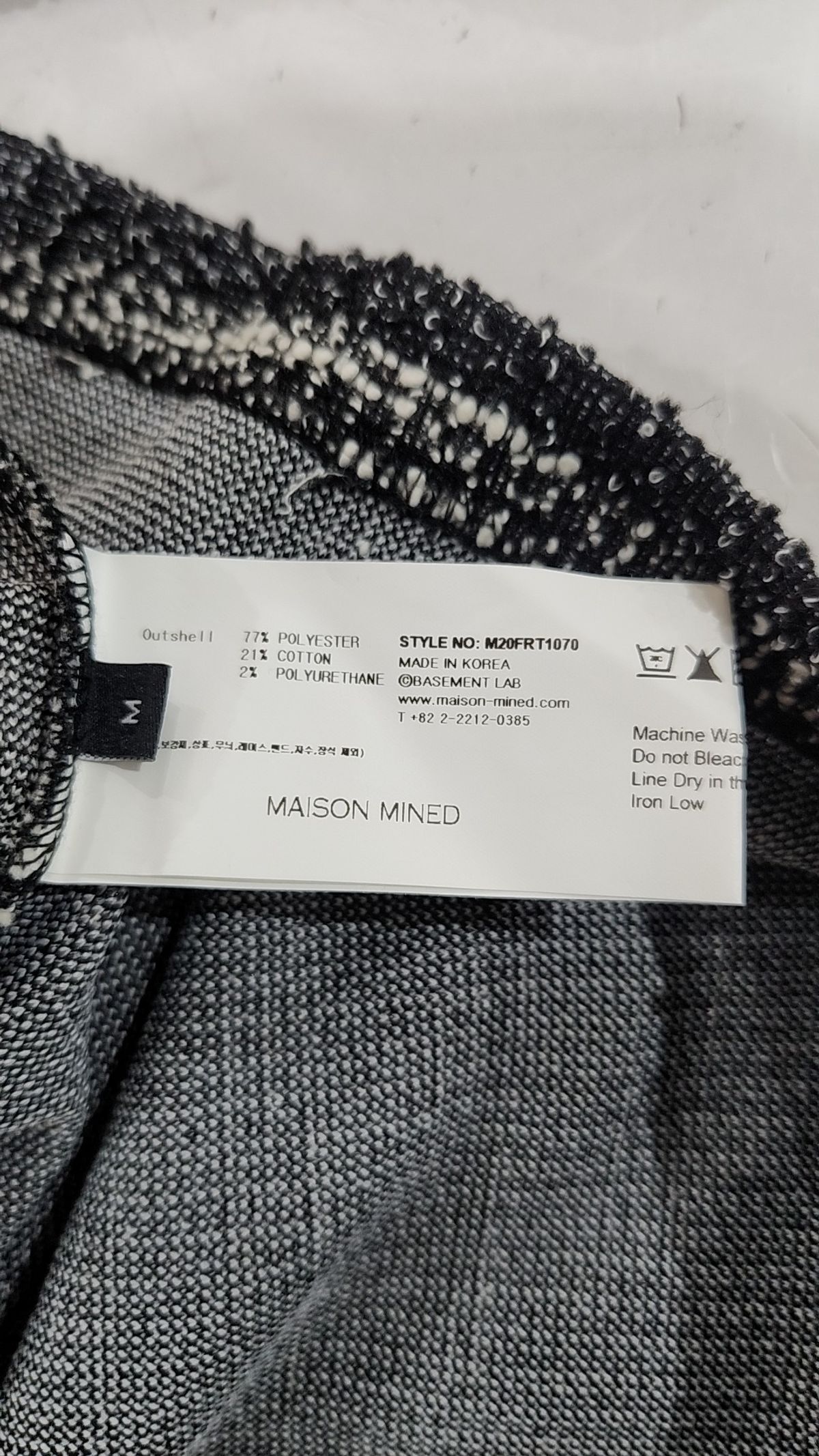 메종미네드(MAISON MINED) MIXED BOUCLE KNIT LONG SLEEVE BLACK M
