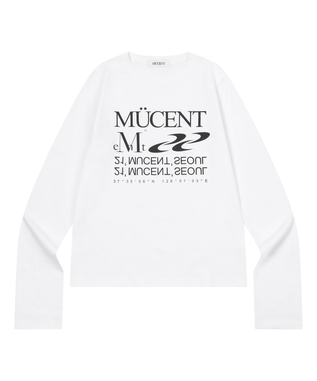 무센트(MUCENT) 에센셜 레터링 롱 슬리브 티 (2컬러)