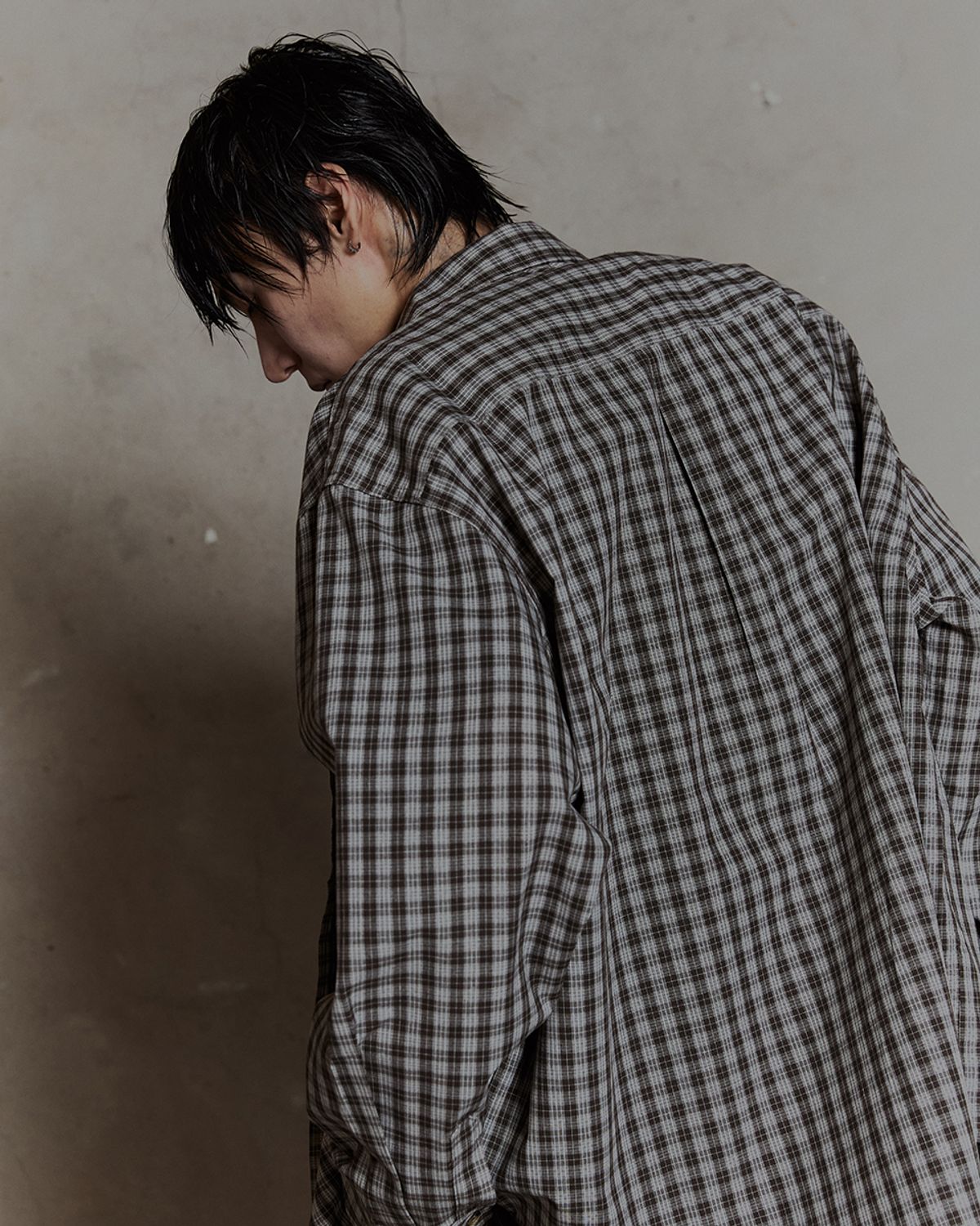 덤(THUMB) Fade Grunge Check (Beige)