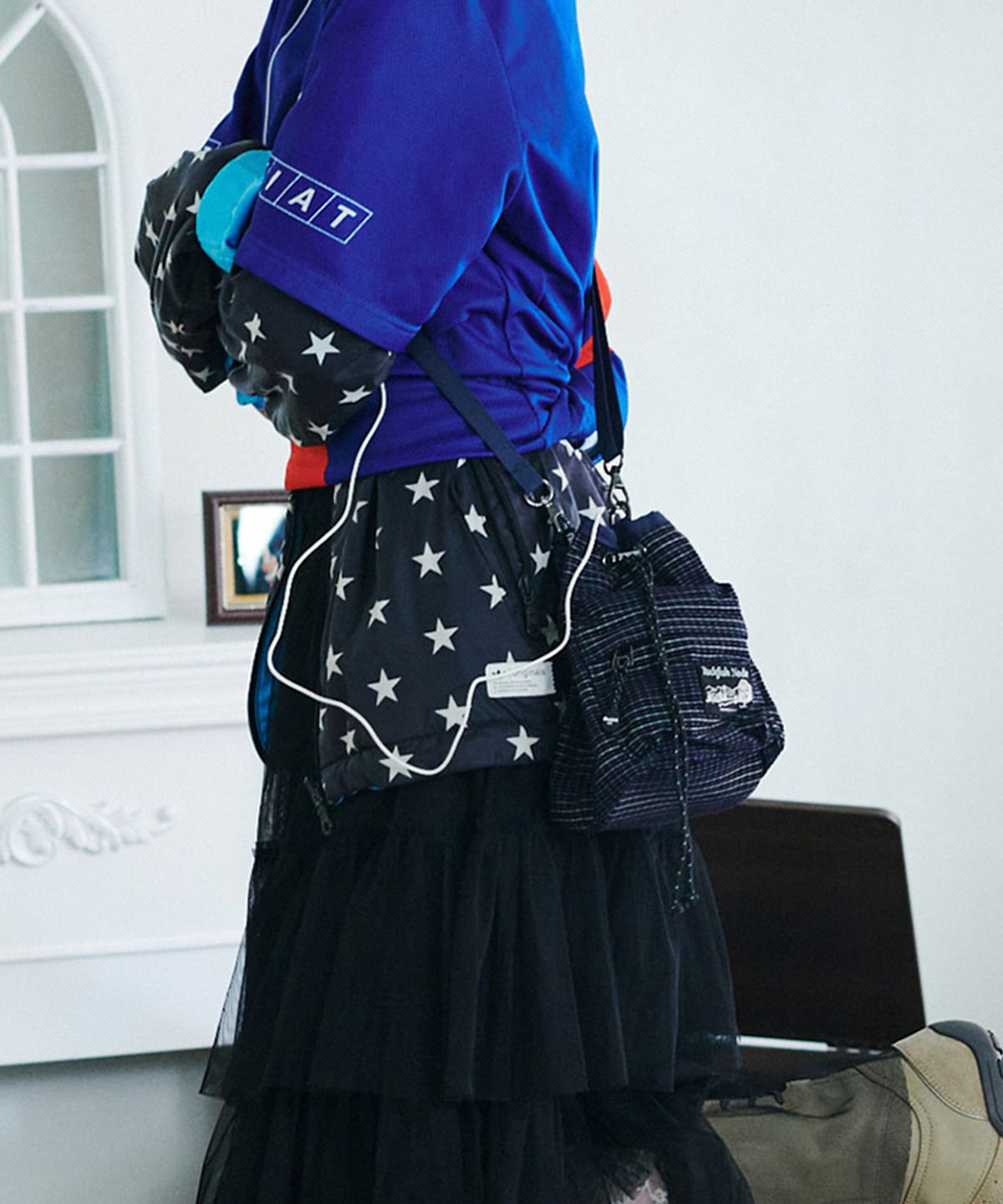 락피쉬웨더웨어(ROCKFISH WEATHERWEAR) CHECK DRAWSTRING MINI BAG - 2 colors