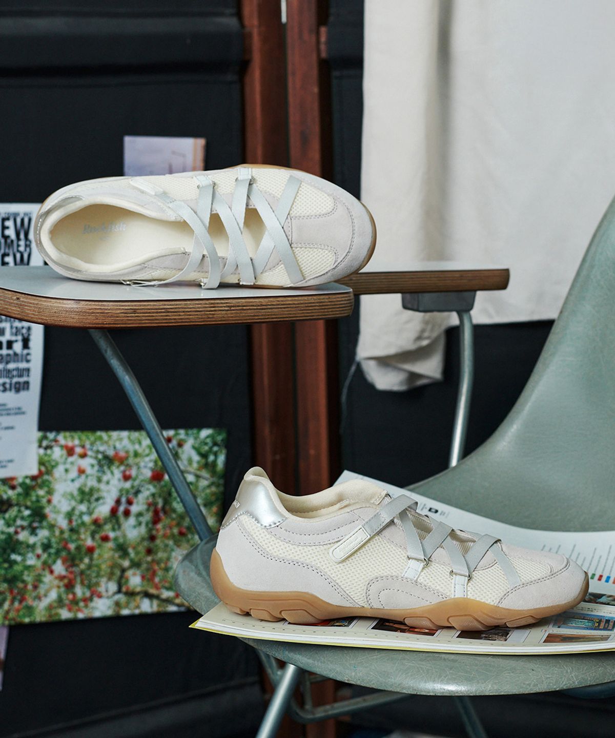 락피쉬웨더웨어(ROCKFISH WEATHERWEAR) ZANE X-STRAP SNEAKERS - CREAM