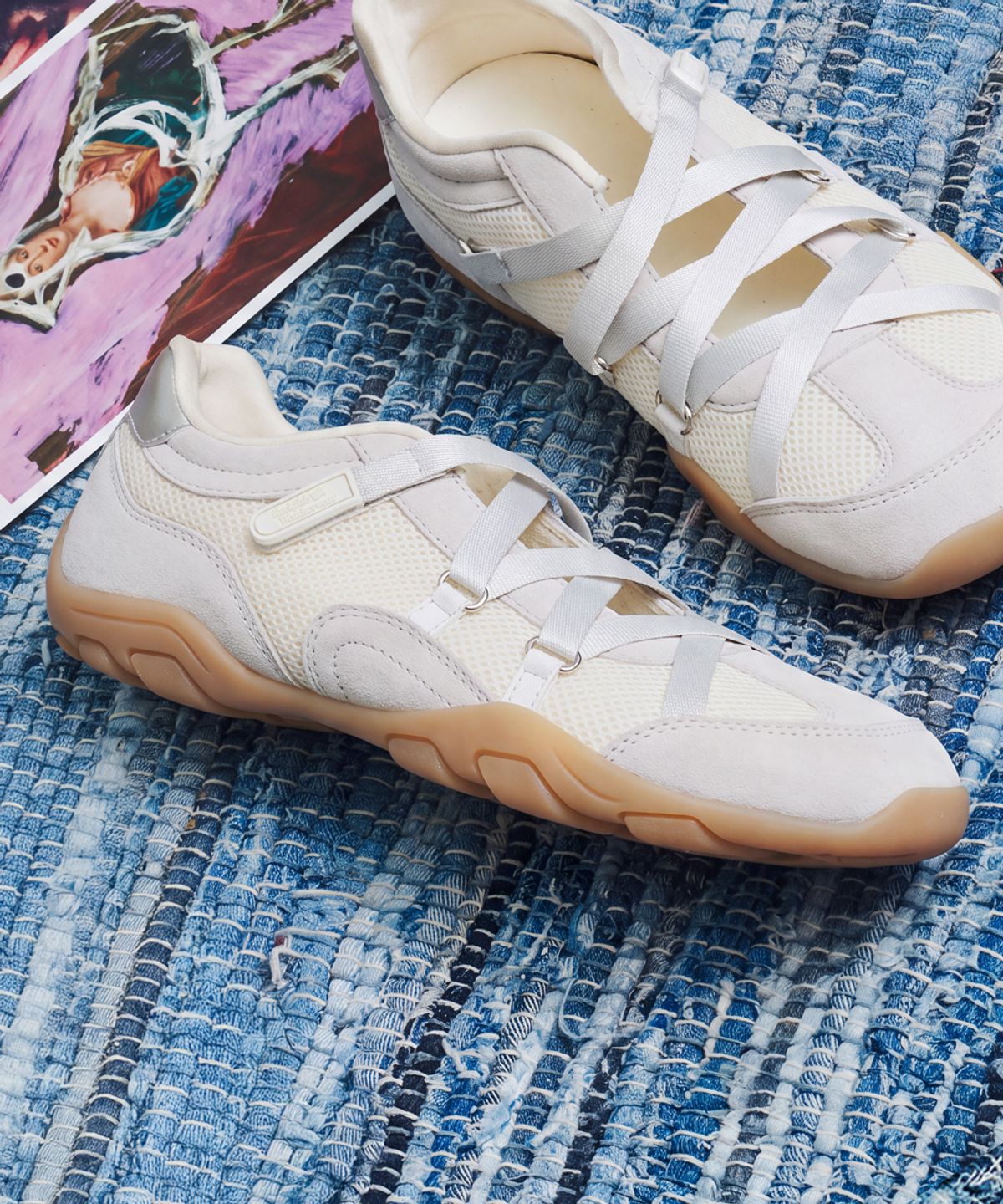 락피쉬웨더웨어(ROCKFISH WEATHERWEAR) ZANE X-STRAP SNEAKERS - CREAM