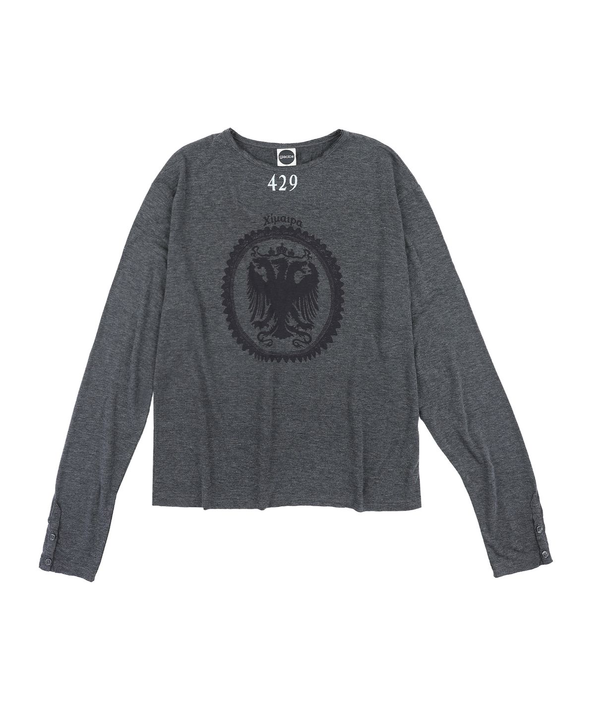 글랙(GLACK) GT188 429 키마이라 엠블럼 빈티지 커프스 디테일 롱슬리브 (CHARCOAL GRAY)
