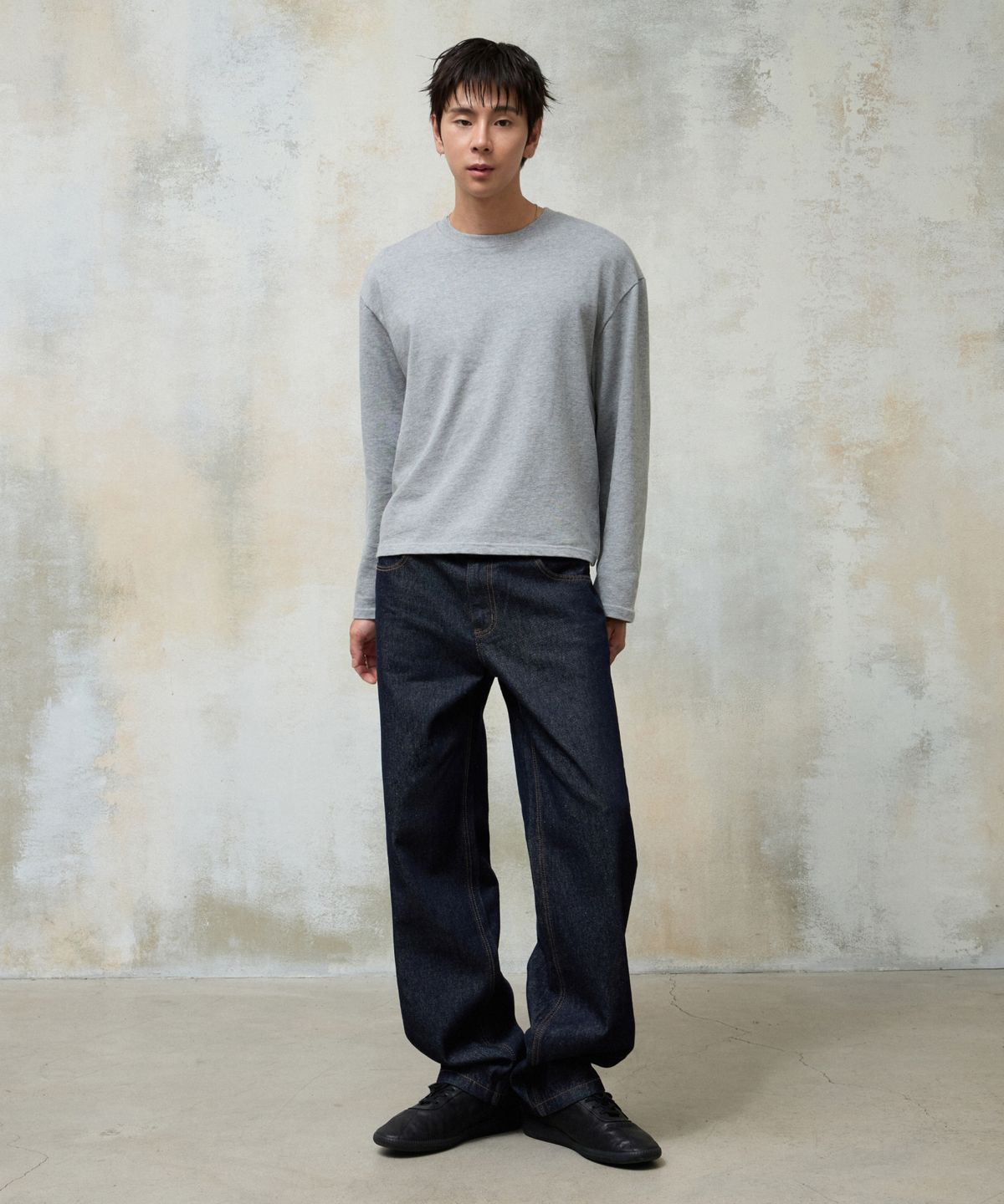 에이지오디(AGOD) 루즈 스트레이트 데님 팬츠 [로우 인디고]