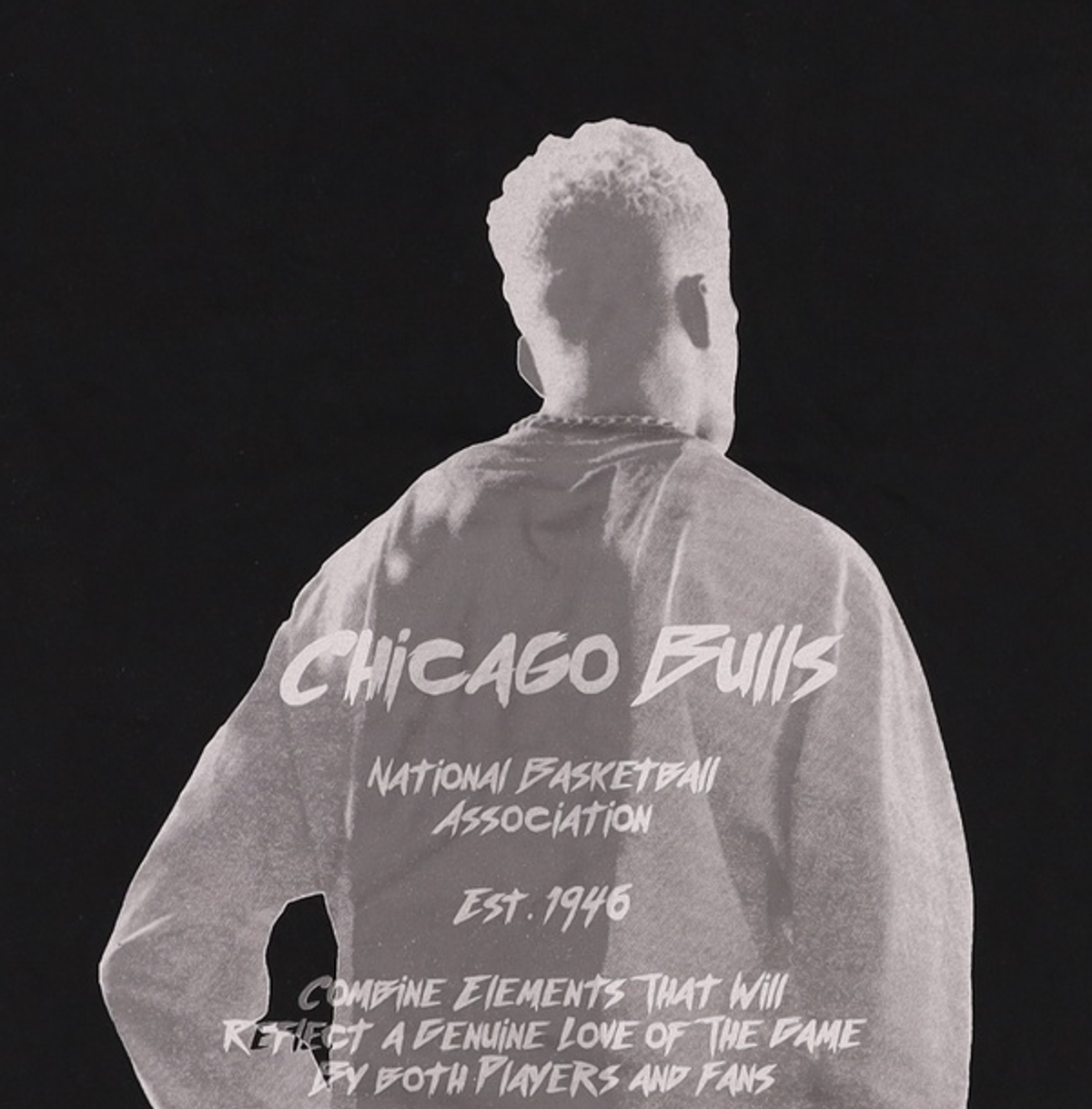 엔비에이(NBA) 유니 CHI BULLS 전사 그래픽 반팔티_N212TS060P-블랙 XL