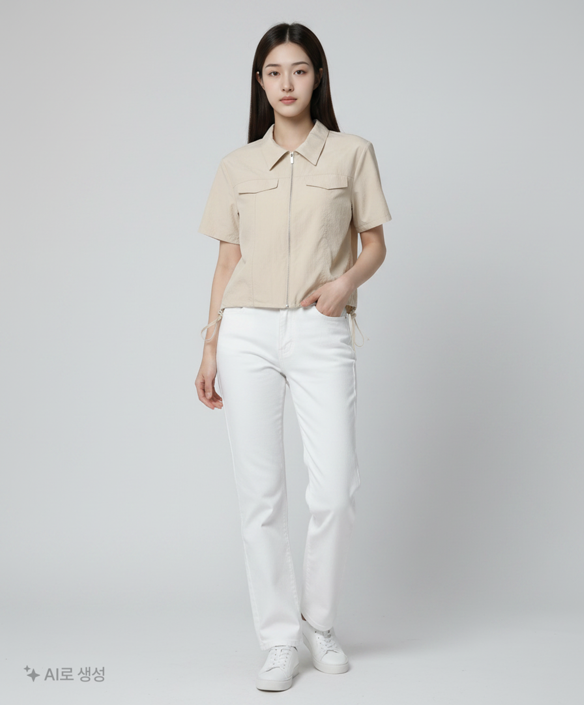 미쏘(MIXXO) 집업 반팔 셔츠_MIWYAE511C M