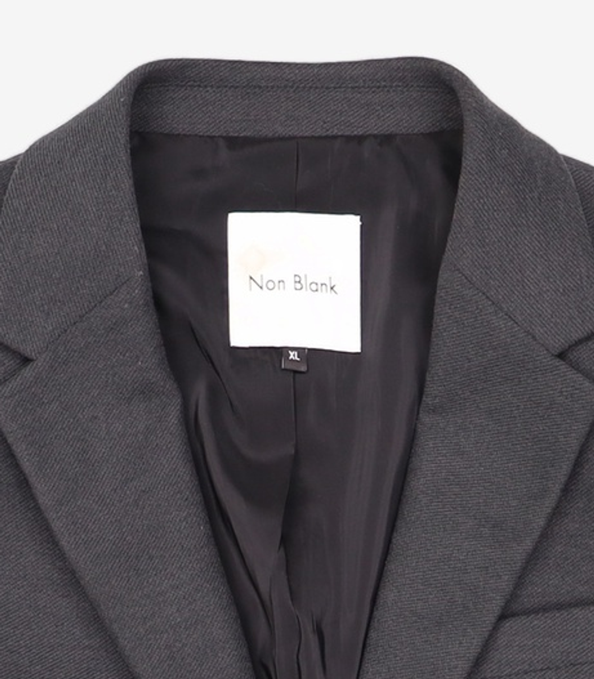 넌블랭크(NONBLANK) 세미 오버 핏 저지 블레이저_DARK GREY XL