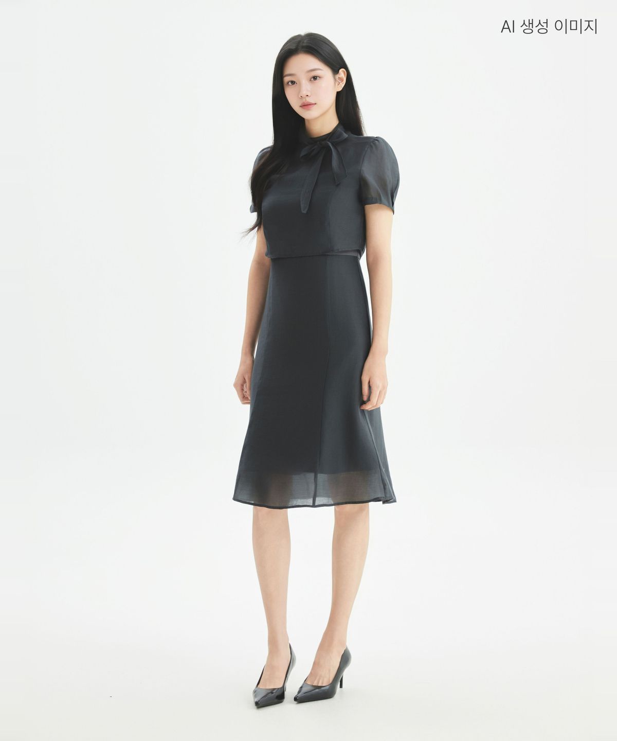 로엠(ROEM) 시스루 레이어드 A라인 원피스 RMOWG38ST1