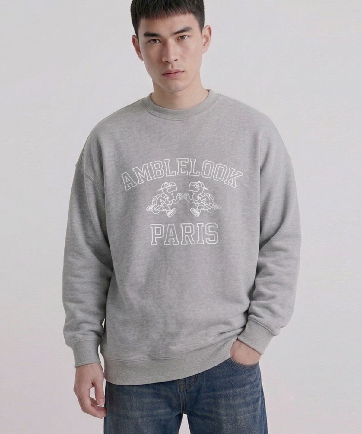 엠블룩(AMBLELOOK) 레귤러 스웨트셔츠 Twins (3color)