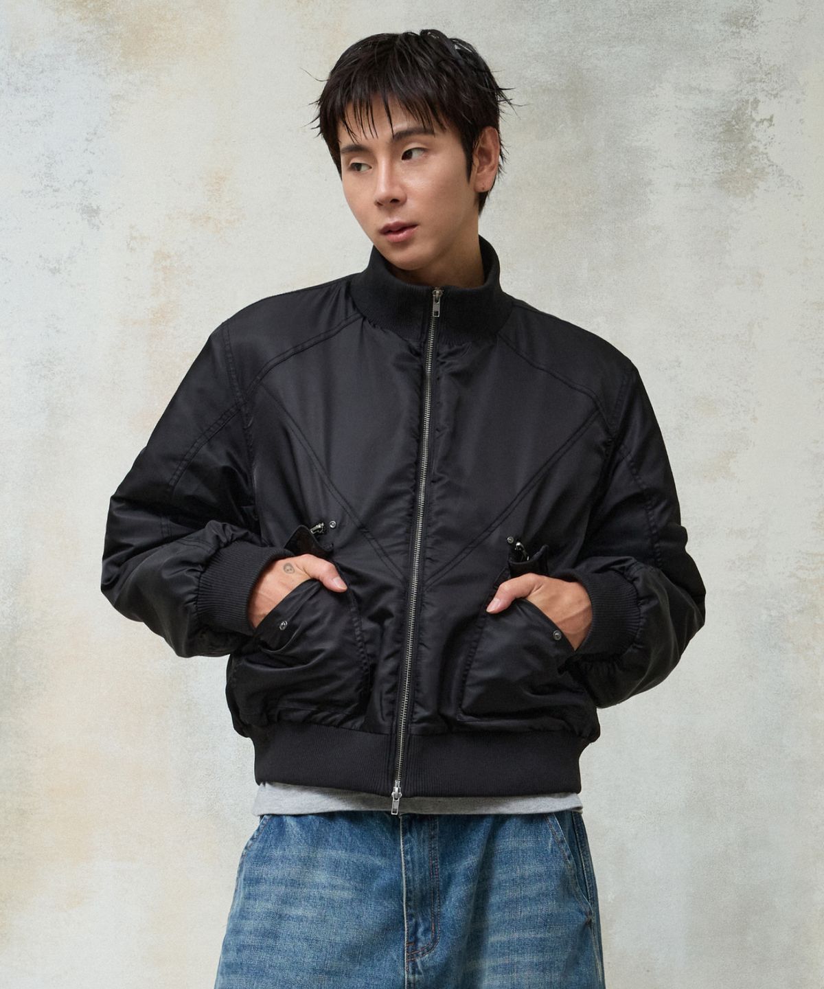 에이지오디(AGOD) 헤비웨이트 하이넥 MA-1 [블랙]