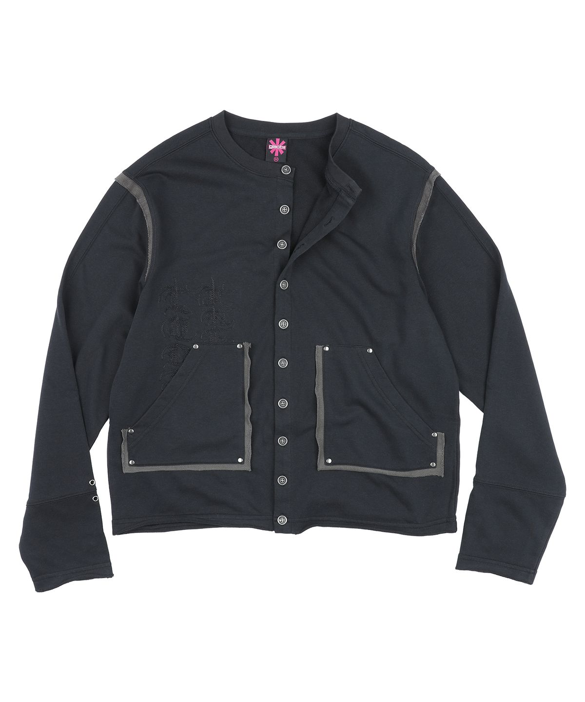 글랙(GLACK) GT191 엔젤코드 스웻 가디건 스타일 롱슬리브 (BLACK)
