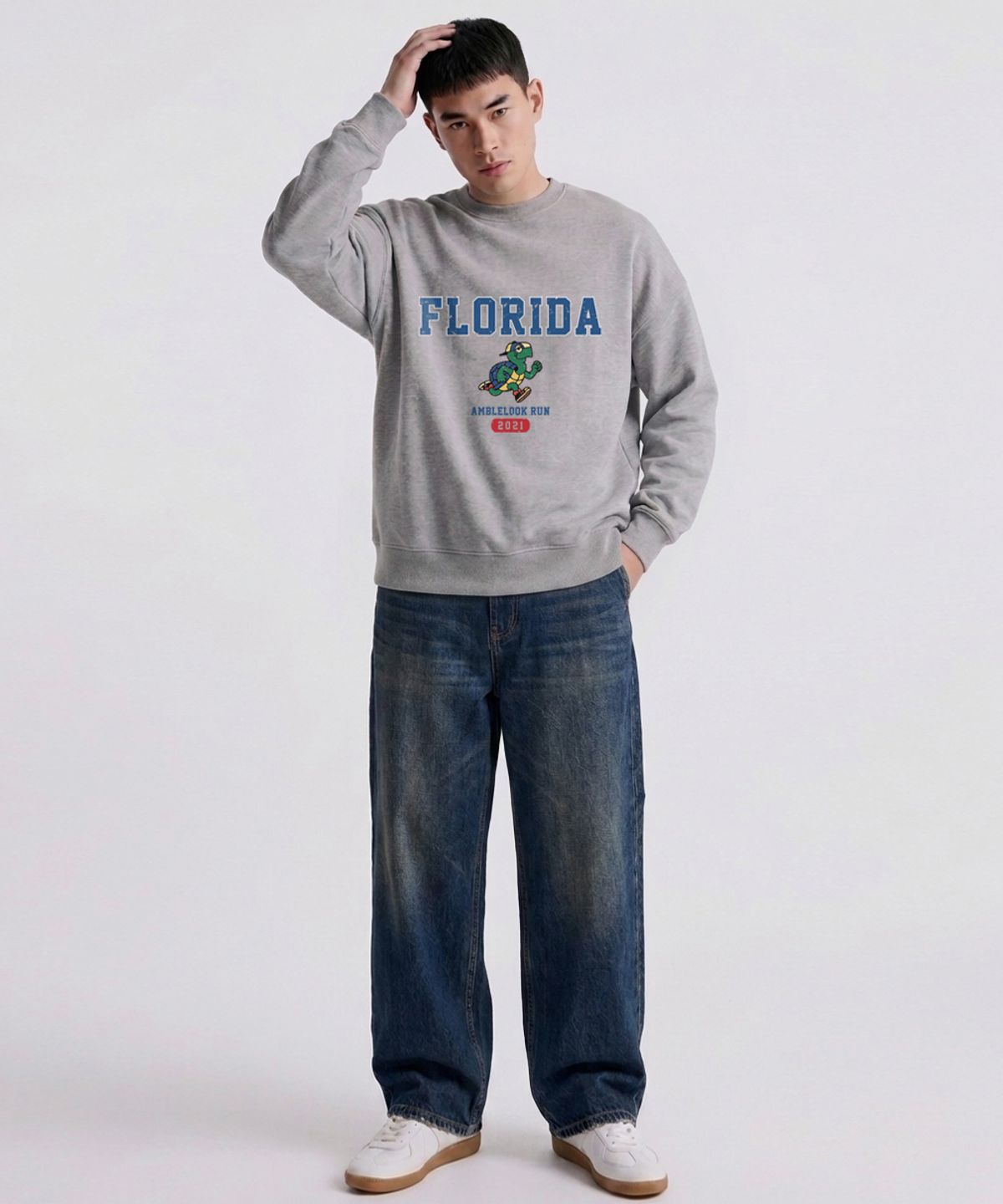 엠블룩(AMBLELOOK) 레귤러 스웨트셔츠 FLORIDA (3color)