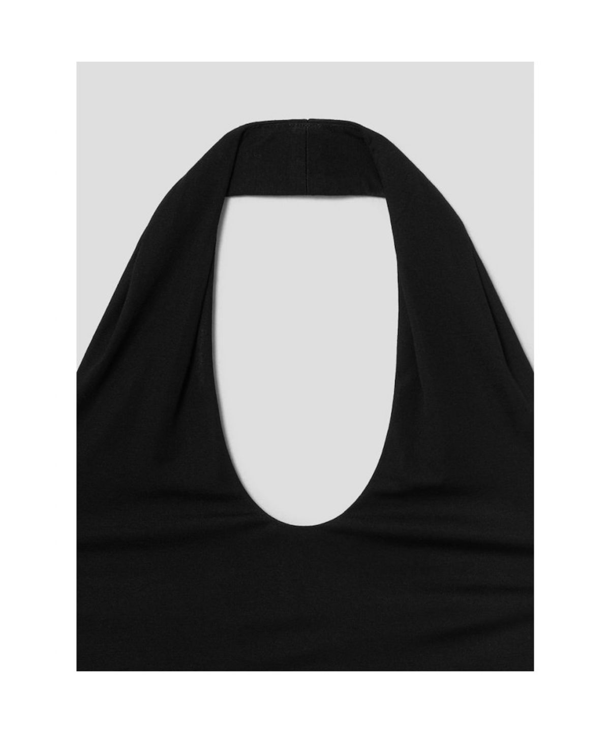 앙개(ANGGAE) Unbalanced Halter Minidress  Black