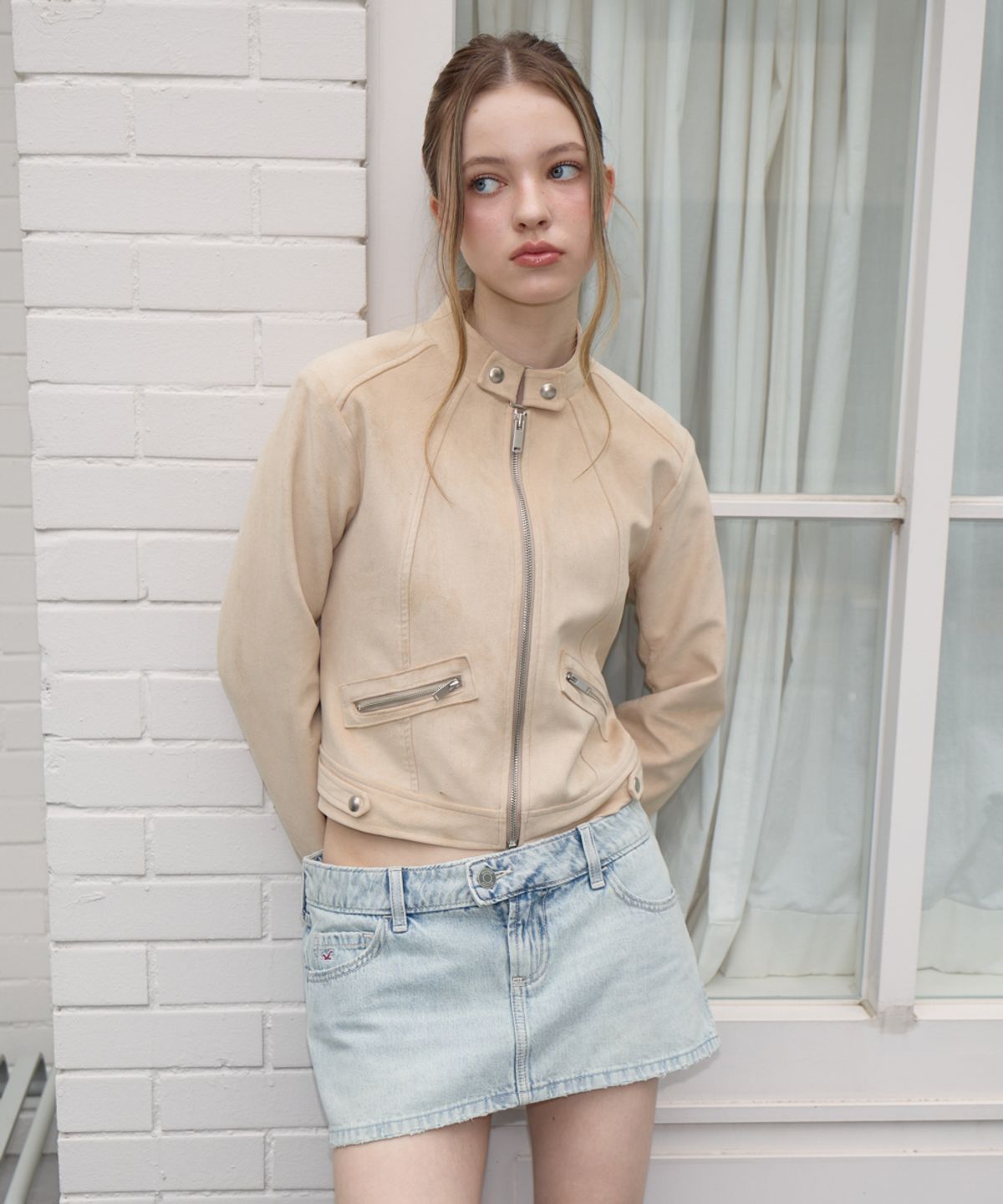 로제프란츠(ROSEFRANTZ) Suede Racer Jacket [Beige]