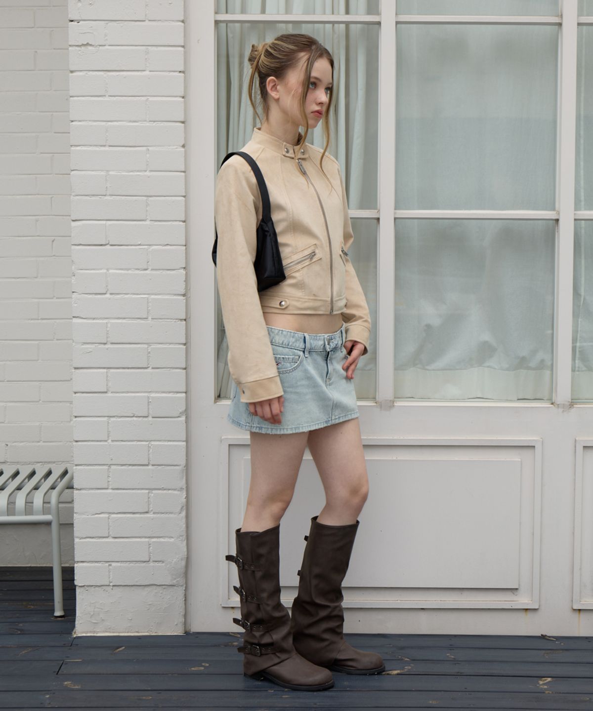 로제프란츠(ROSEFRANTZ) Suede Racer Jacket [Beige]