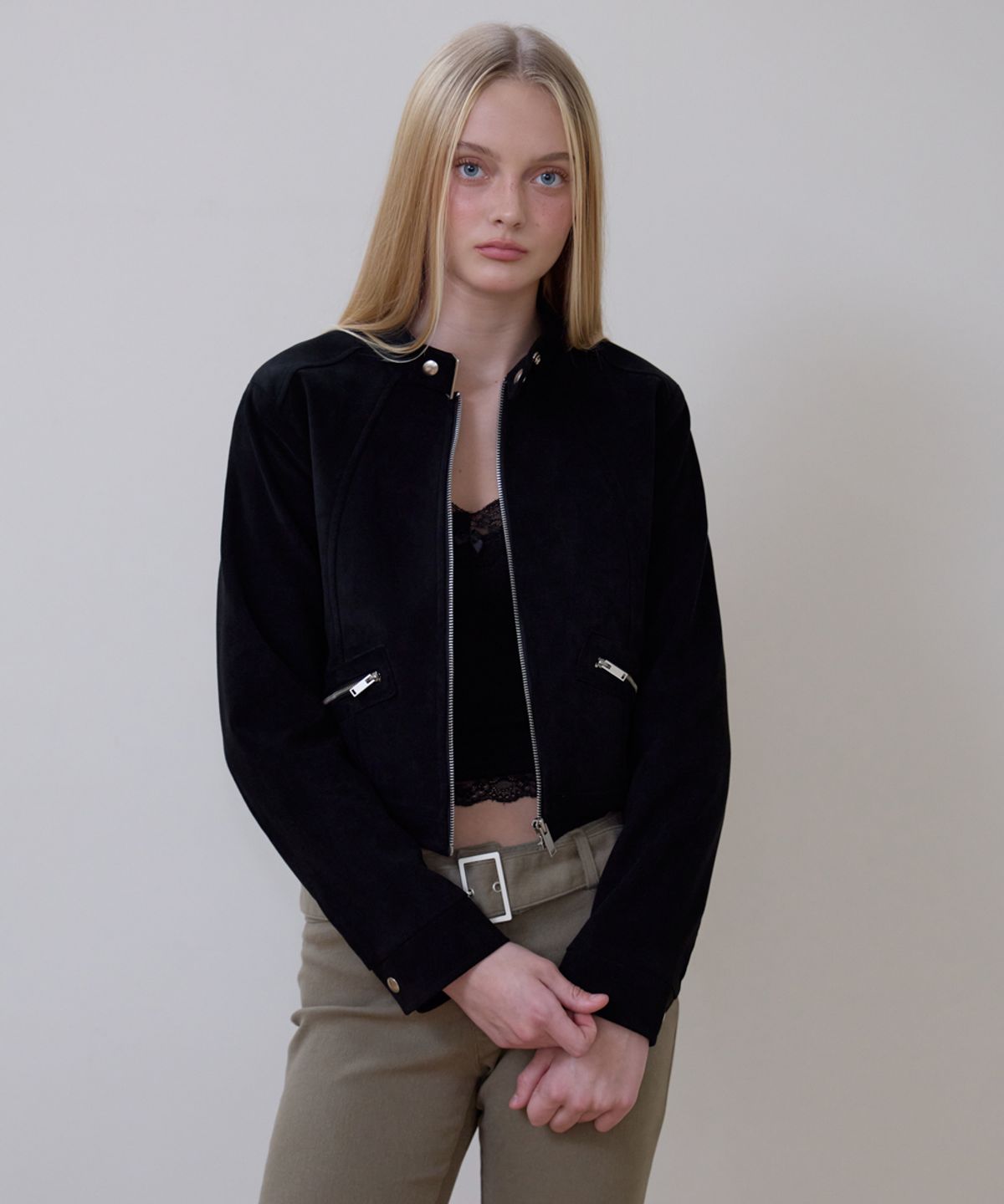로제프란츠(ROSEFRANTZ) Suede Racer Jacket [Black]