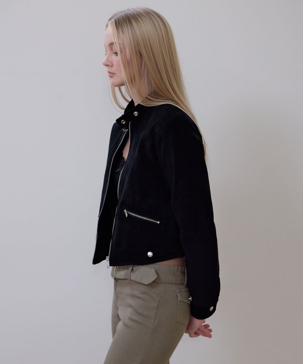 로제프란츠(ROSEFRANTZ) Suede Racer Jacket [Black]