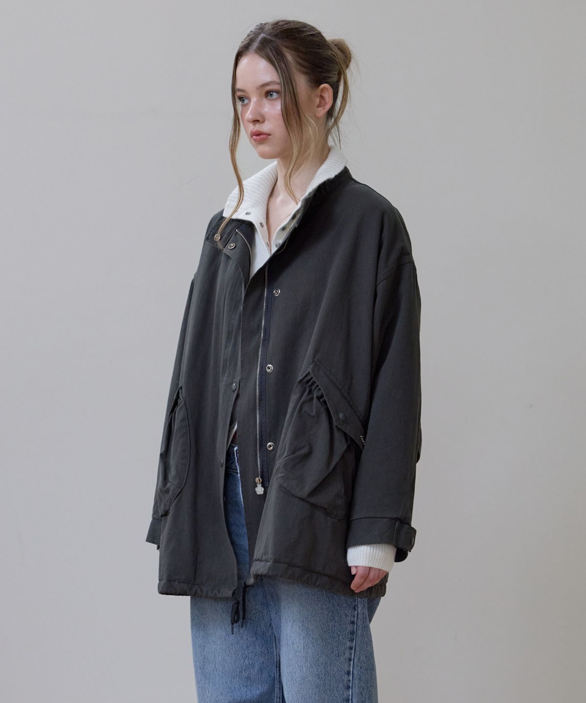 로제프란츠(ROSEFRANTZ) Overfit Padded Field Jacket [Charcoal]