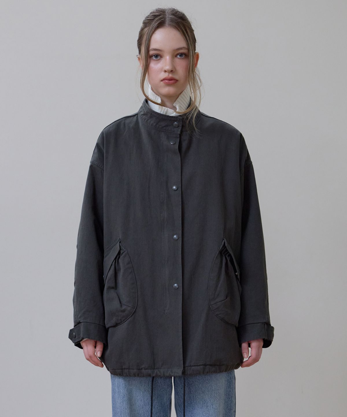 로제프란츠(ROSEFRANTZ) Overfit Padded Field Jacket [Charcoal]