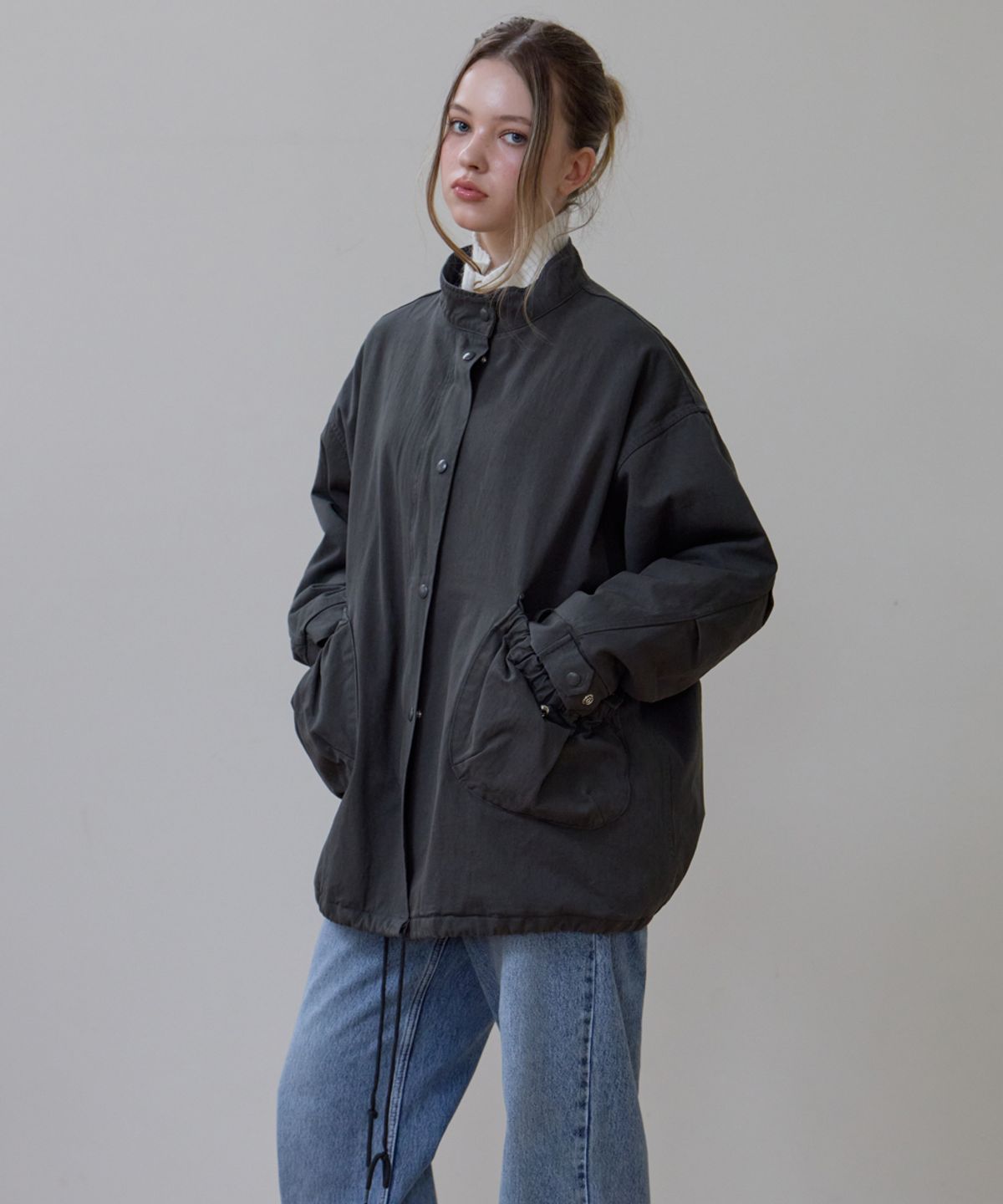 로제프란츠(ROSEFRANTZ) Overfit Padded Field Jacket [Charcoal]